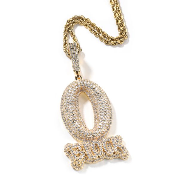Men's Hip Hop O BLOCK Zircon Pendant Necklace