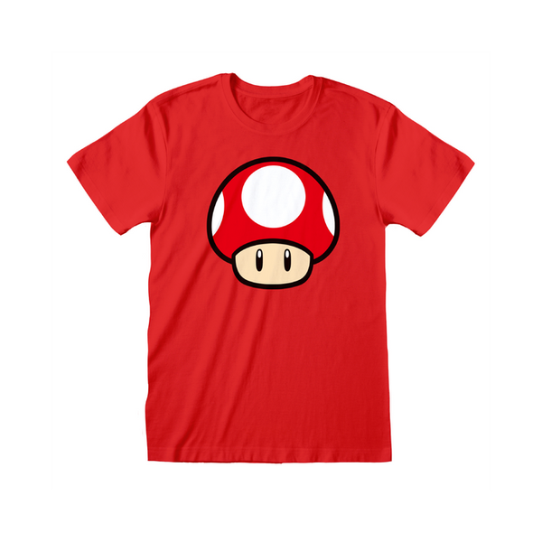 Officially Licensed Nintendo Super Mario T-Shirt - Mario Power Up Mushroom