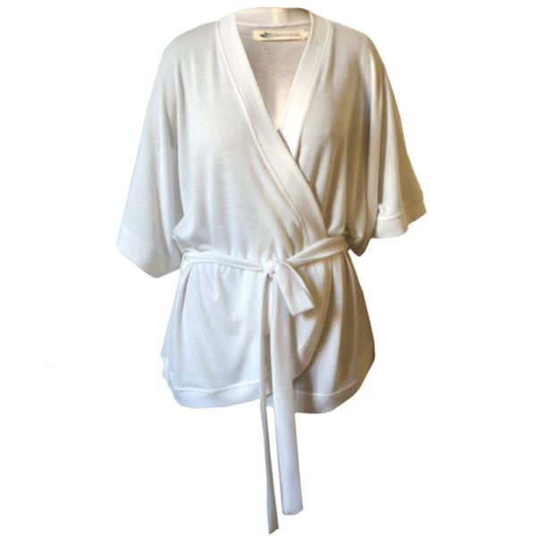 Nucleus Cherry Blossom Wrap Cardigan in Milk