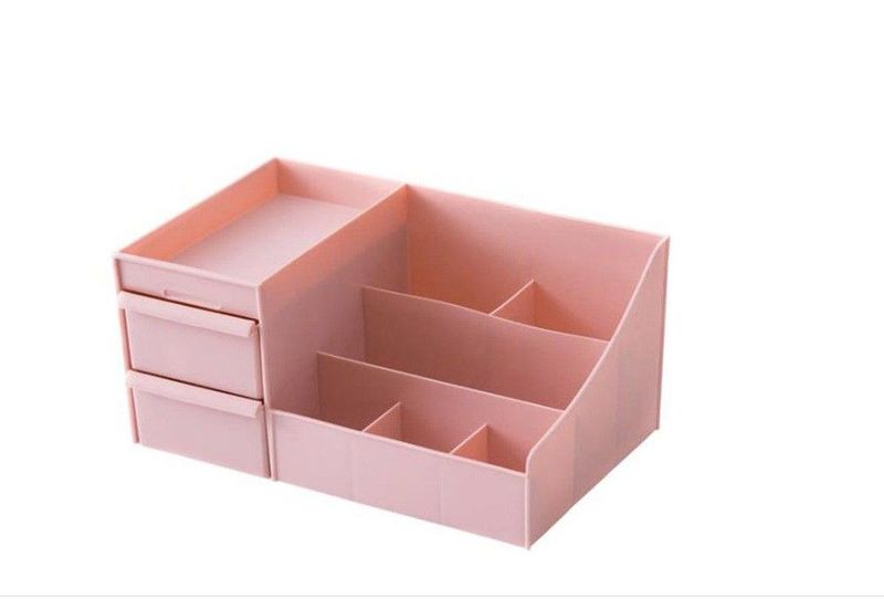 Multifunctional Cosmetic Storage Organizer Box with 2 drawers