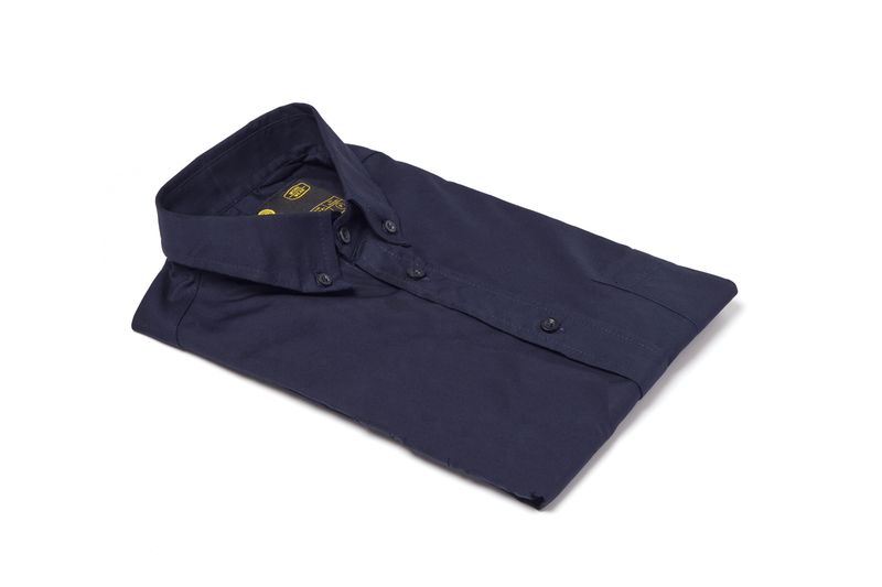 Dromex 100% Cotton Short Sleeve Formal Shirt - Navy Blue