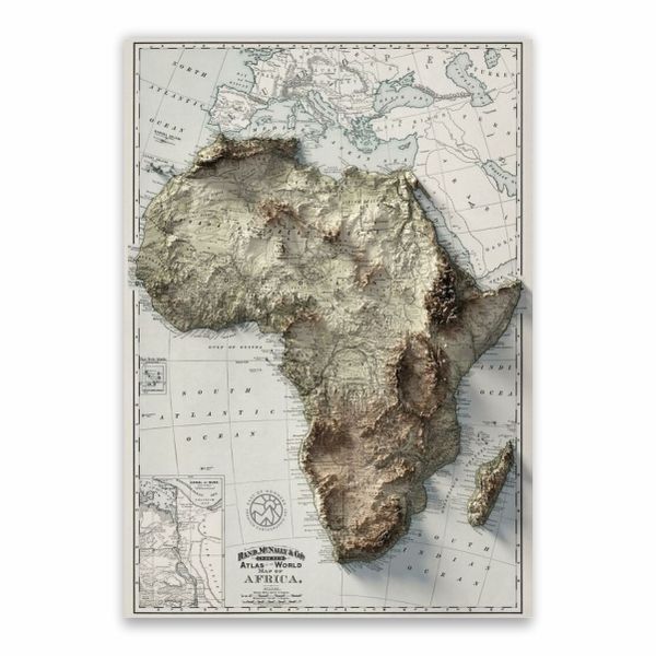 Topographical Map Of Africa Poster - A1