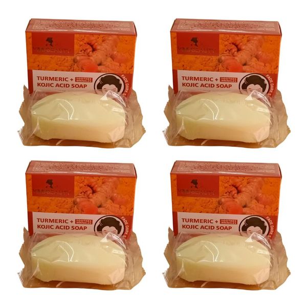Yimia Beauty Turmeric with Kojic Acid Soap | Even Skin Tone | 4 Pack x 100g
