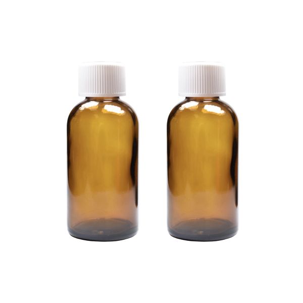 2 Pack 150ml Amber Glass Bottle with Screw Cap