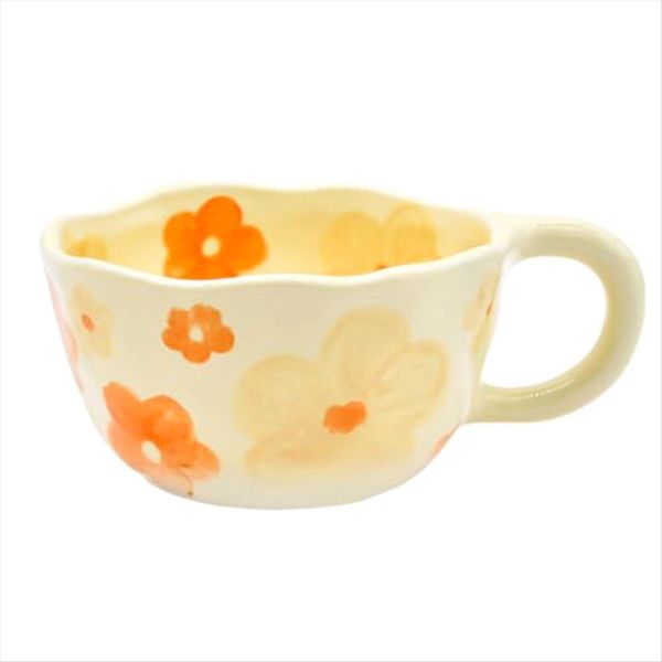 Elegant Floral Ceramic Mug Coffee Cup With Flower Decorations 250Ml A