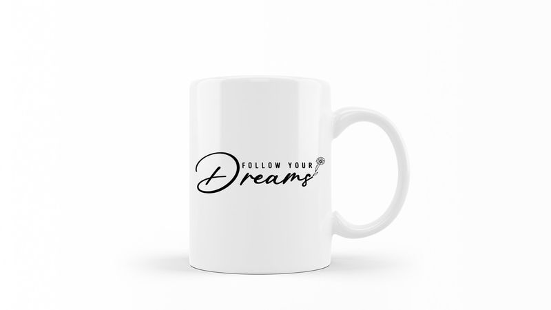 Follow your Dreams White Ceramic 0.325 L 1 Pack Mug