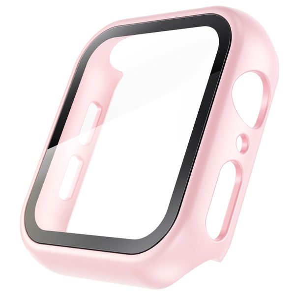 Tempered Glass Protective Case for Apple Watch (44mm) - Rose Gold