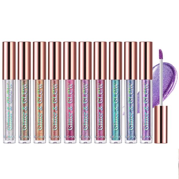 Liquid Glitter Eyeshadow Set, Multichrome Glitter Shimmer Eye Looks