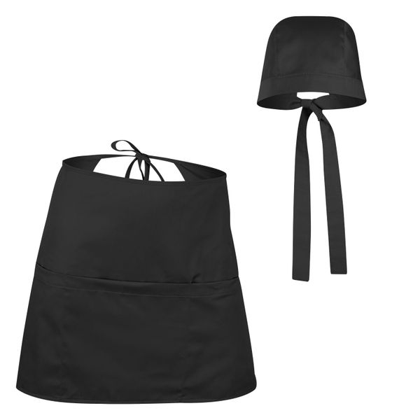 Catering Domestic Waist Waiters Half Apron With Chef hat set