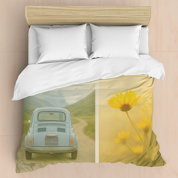 Silk Threads 5 Piece Ultrasonic Photographic Quilted Comforter