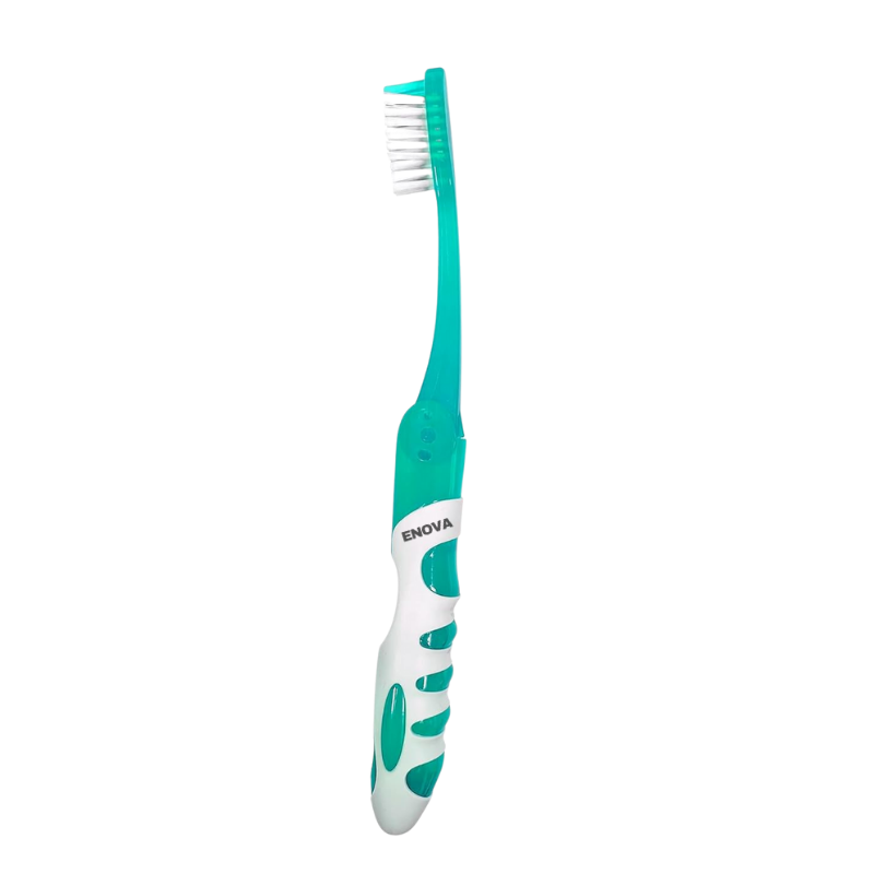Enova Folding Toothbrush with Built-in Cover & Ergonomic Handle - Blue