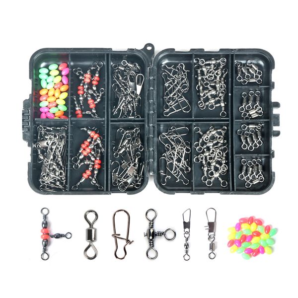 140 Piece Fishing Accessories Kit Fishing Swivels Snaps Sinker Set