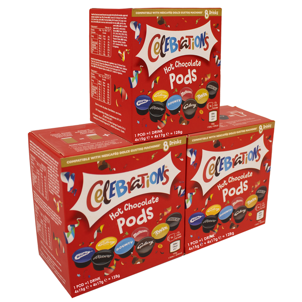 Mars Celebrations Dolce Gusto Compatible Hot Chocolate Pods - 3 x 8 Drinks