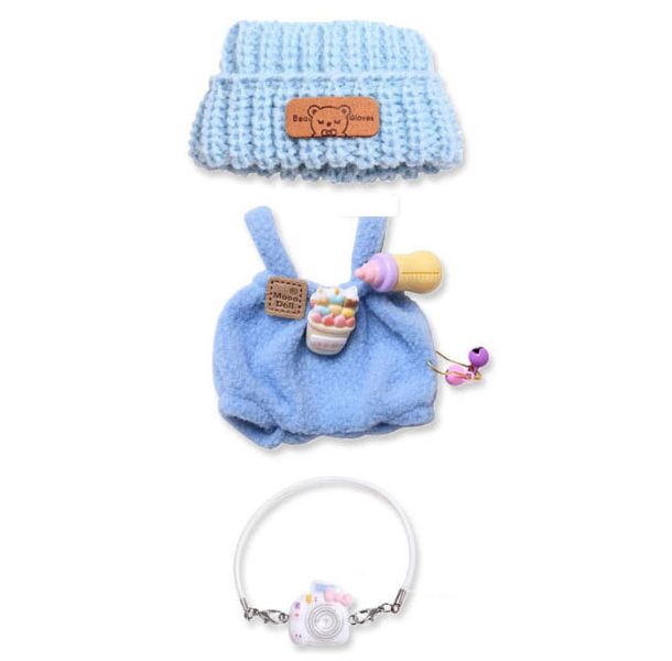 3-Piece Doll Clothes Outfit Set For 15/17 cm Doll -Blue (doll not included)