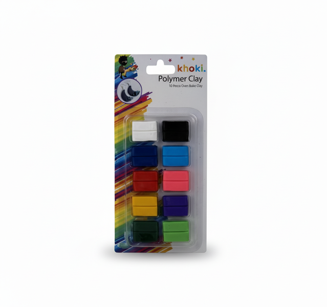 Khoki Polymer Clay 10 Piece Set - Non-Toxic, Oven-Bakeable Crafting