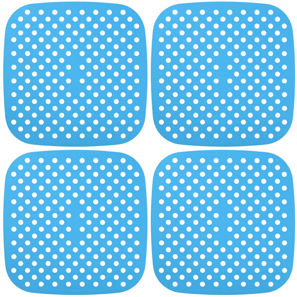 Square Silicone Non-Stick Air Fryer Mat Liner - 4 Pack