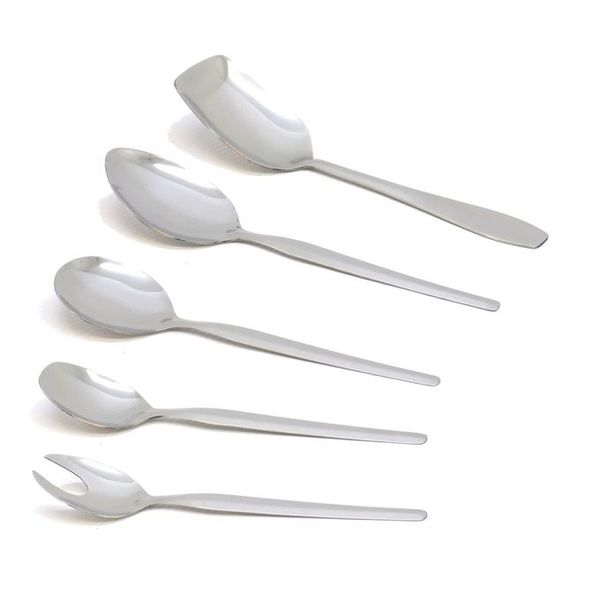 Elegant 5 Piece Serving Spoon Set Stainless