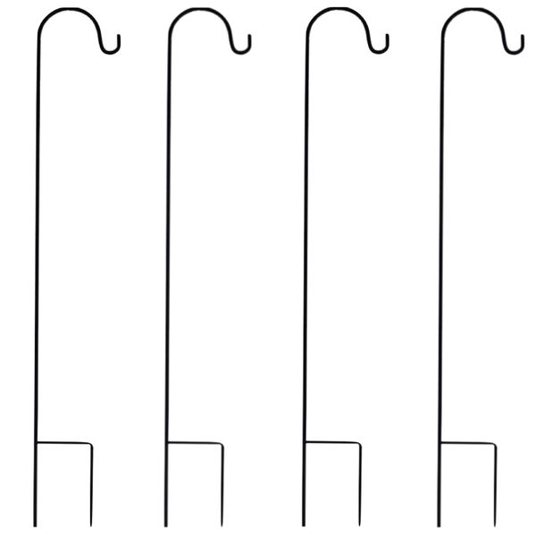 Camping 4 Shepherd Hook Stake Pole For Lantern Suspension (80x0.8x15cm)