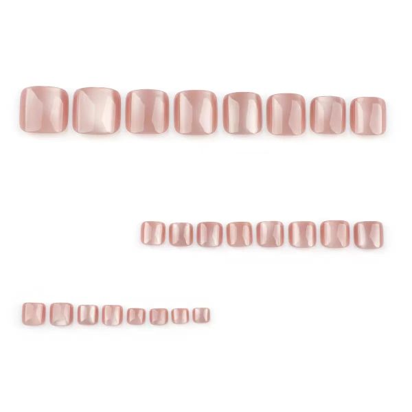 Cat Eye Press On Toenails Short Toenails Press ons Nude Pink Fake Toe Nails