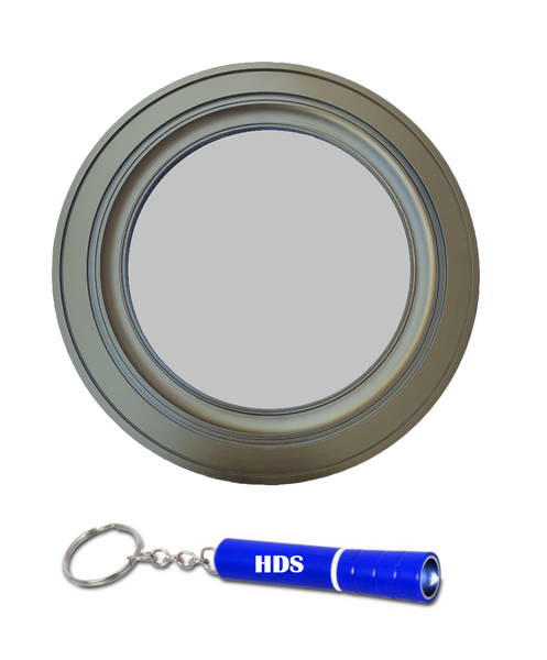 Elegant 46cm Minimalistic Round Mirror with Torch