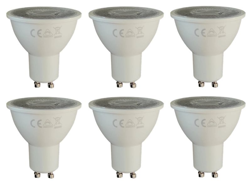 GU 10 7W LED Dimmable Downlight Globe - 6 Pack Cool White