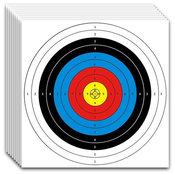 Archery Targets Paper, 20Pcs Bow and Arrow-Targets, 10 Rings