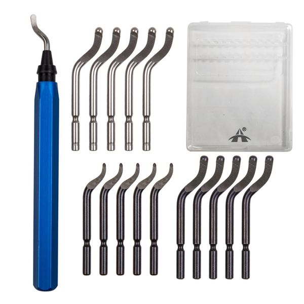 ALANES Metal Deburring Tool Kit with 15Pcs High-Speed Rotary Deburr Blades