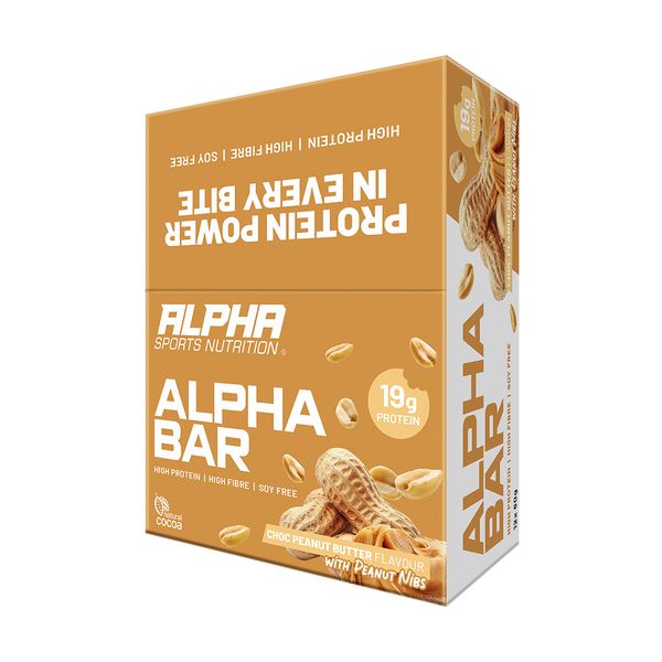 Alpha Bar - Premium Protein Bar - Choc Peanut Butter - 60g x 12 Bars