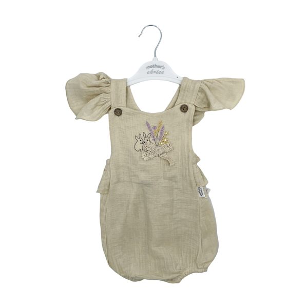 Mothers Choice Baby Girl Muslin Romper - Beige