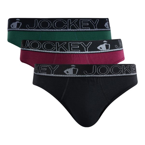 Jockey Men's Underwear, 3 Pack Classic Brief, 100% Cotton, Bright