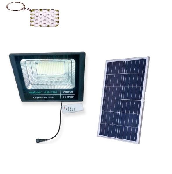 LED Solar Powered Floodlight With Remote Control 200W+key holder