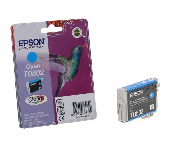 Epson ink cartridge stylus T0802 CYAN