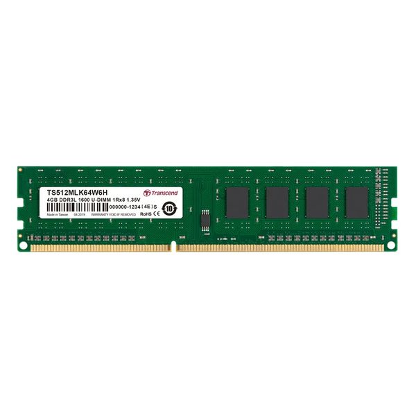 Transcend TS512MLK64W6H 4GB DDR3L-1600MHz Desktop RAM DIMM