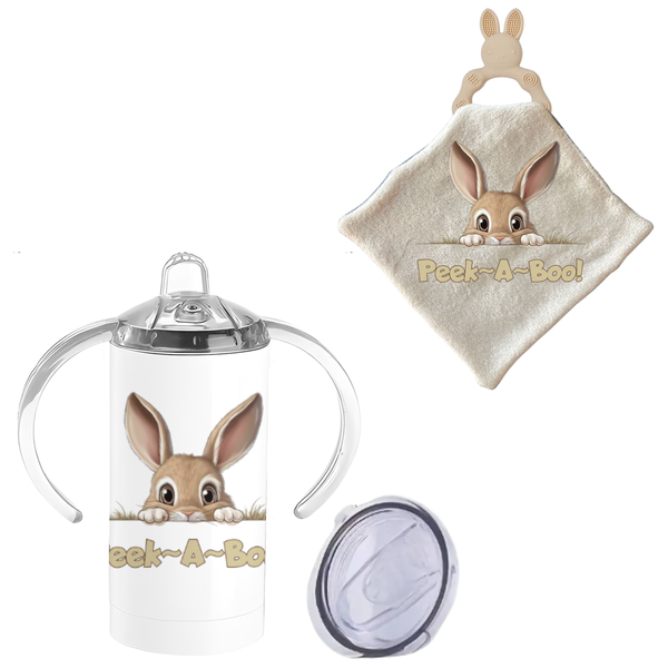 Stainless Steel Sippy Cup &amp; Silicone Teether Combo-J-is God se meesterstuk