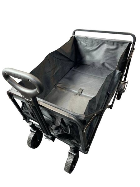 Small Portable Beach, Hiking, Camping, Shopping Trolley/Wagon - Black