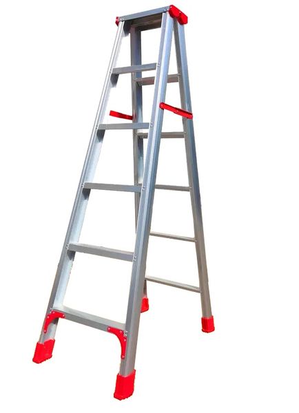 ZYS - Double Sided A Frame Step Ladder - Aluminium 6 Step Each Side - 1.7m