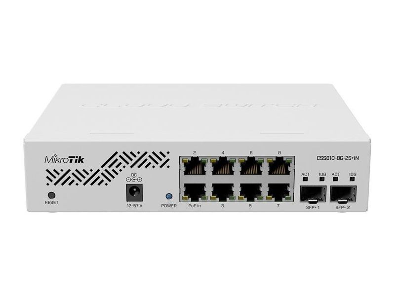 MikroTik SwOS Smart Switch 8 Port Gigabit 2SFP+ PoE Input