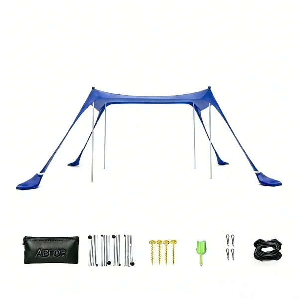 ABTOR All-Purpose Beach Sun Shelter Pop Up Canopy with Poles