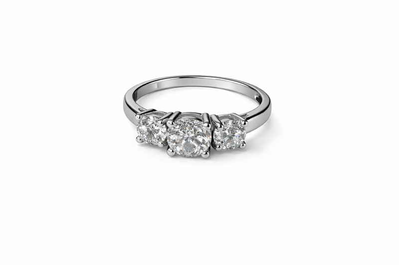 Art Jewellers - 925 Sterling Silver Trilogy Ring - Size N