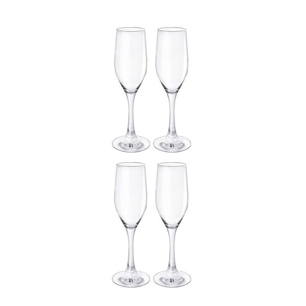 4 Pack Of 170ml Transparent Champagne Flute Glasses 11299845