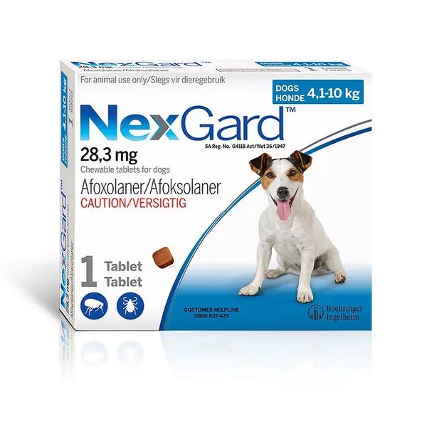 Nexgard - Dogs Chewable Tablets For 4.1-10kg Dogs (Pack Of 10)