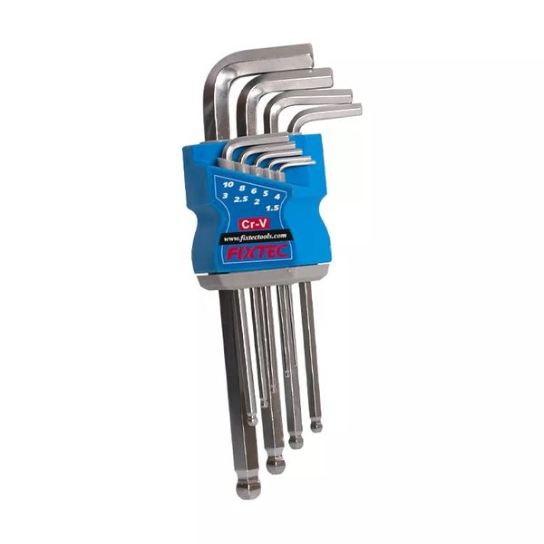 Fixtec 9 Piece Industrial Ball Point Hex Key 1.5mm-10mm