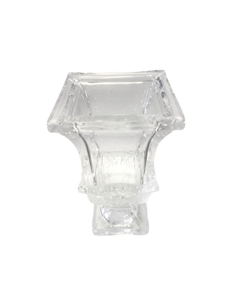 Crystal Decorative Square Flower Bowl on Base for Home Decor and Gift