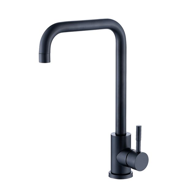 EASEHOME - Contemporary Matte Black Stainless Steel Kitchen Faucet