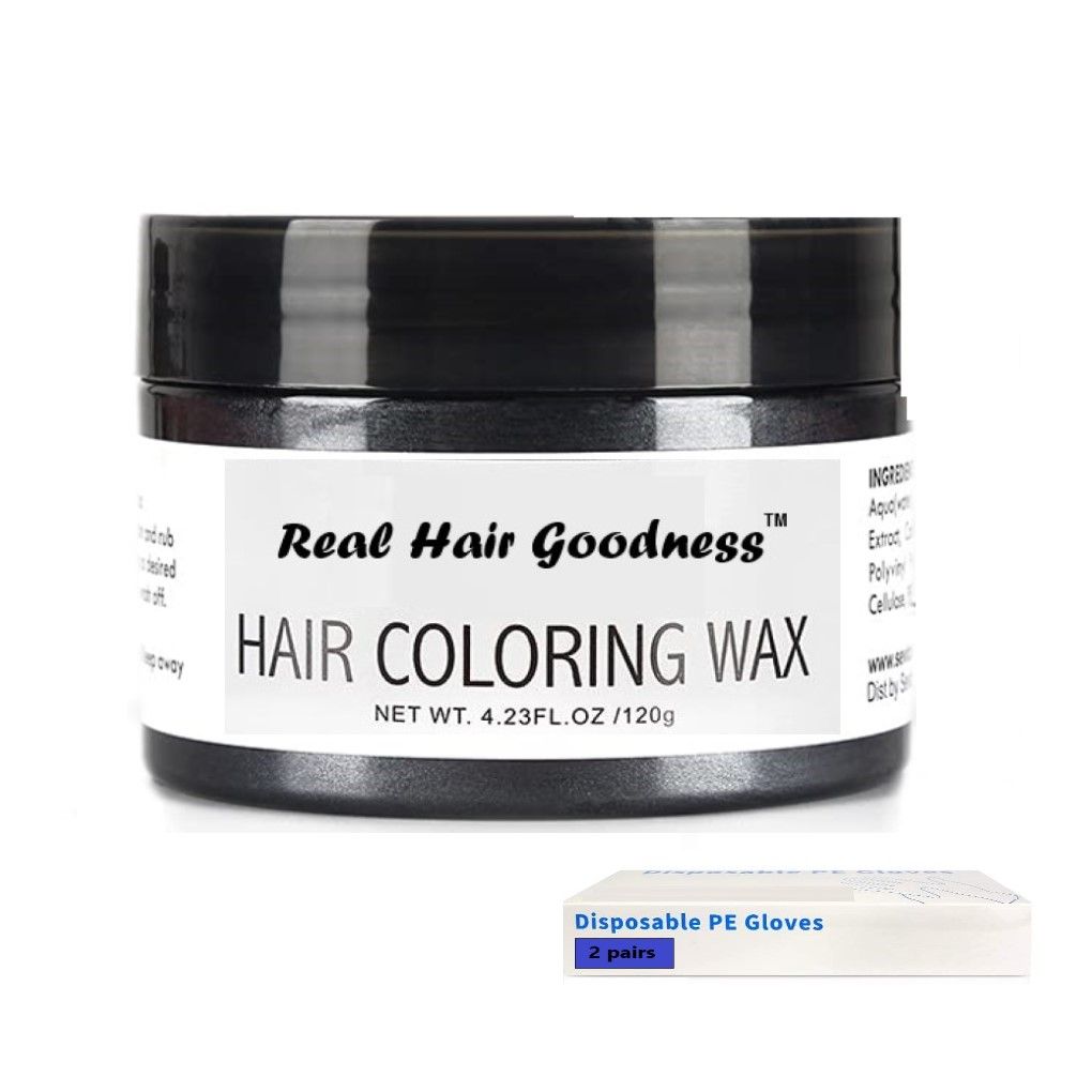 Real Hair Goodness Hair Coloring Wax -Temporary Hair Color - Black ...
