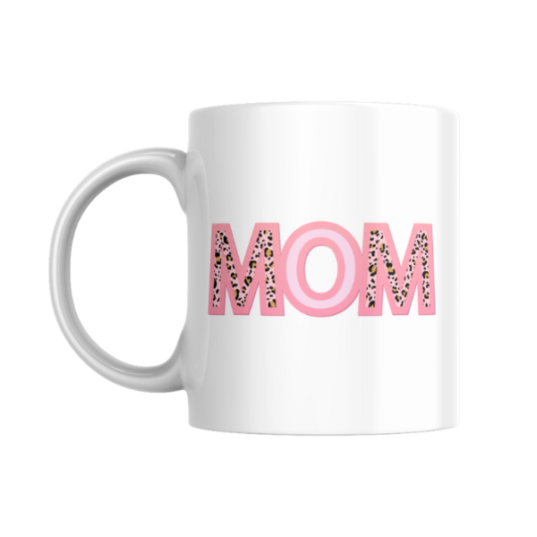 Branded Coffee Mug - Pink MoM Leopard Print
