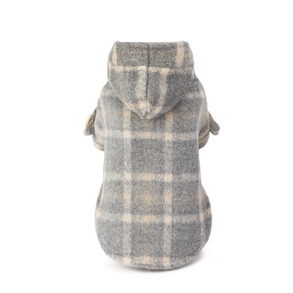 Pet Dog Plaid Luxury Winter Coat Jacket - Khaki