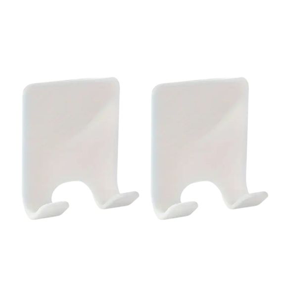 2 Piece Multipurpose Bathroom Holders With Adhesive Backing - White
