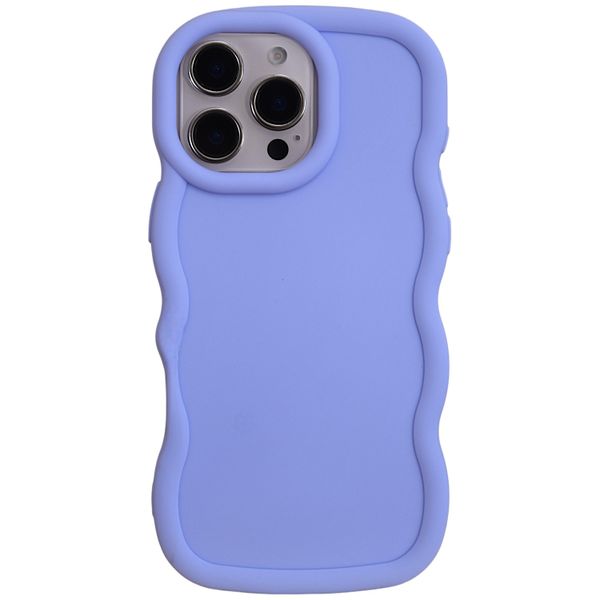 Lavender Wavy Edge Case with Flower &amp; Pearl Charms - Compatible with iPhone