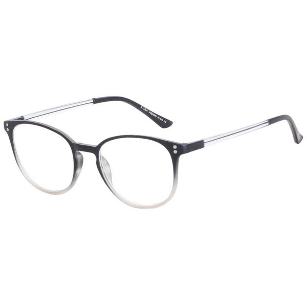 X-Tra Vision Ladies Round Reading Glasses - Black